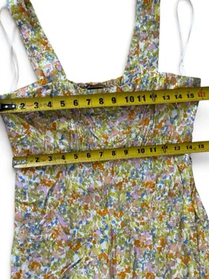 MSK Floral Yellow Rayon Sundress - Lightweight Women's Dress Size Medium thumbnail 16