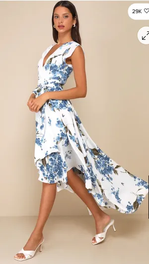 Lulus Floral High-Low Dress thumbnail 1