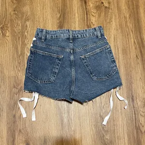 H&M Lace Up Denim Shorts thumbnail 3