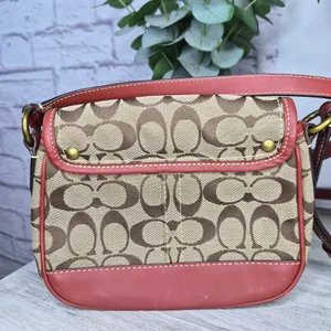 Vintage Coach 10566 Cricket Signature Flap Turnlock Crossbody Red Leather Y2K thumbnail 5