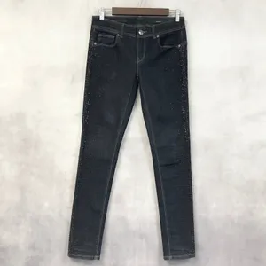 Cache Skinny Low Rise Jeans Women‎ 2 Black Rhinestone Stretch Y2K McBling thumbnail 15