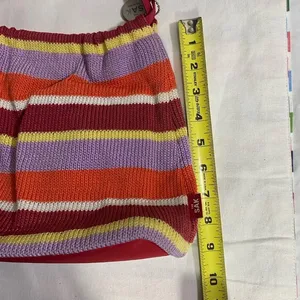 The Sak Original Knit Crochet Tote Bag Striped Multicolor Lined Shoulder Bag thumbnail 5