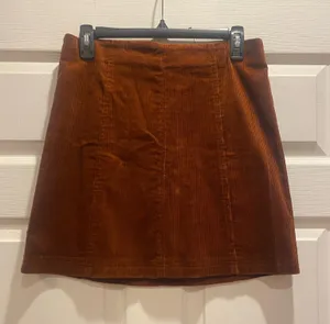 Francesca's Corduroy brown skirt thumbnail 1