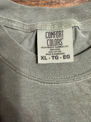 Comfort Colors Moss Short Sleeve Tee with Halloween Patch Ghost Graphic thumbnail 2