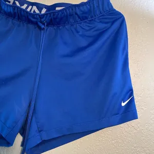 Nike Blue Athletic Shorts with Elastic Waistband Dri-Fit SZ S High-Waist thumbnail 2