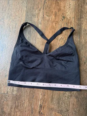 Black Crossback Seamless Bralette Sports Bra Size M thumbnail 4