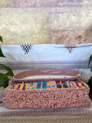 NEW Made In India Sundown Beaded Ski Print Multi-Color Handcrafted Shoulder Bag thumbnail 8