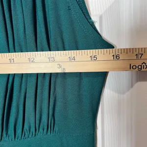 SANDIVA Teal Beaded Neckline Maxi Dress Women's Size M Sleeveless Empire Waist thumbnail 7