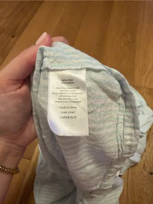 Blue and white stripe pajama set Size XS thumbnail 4
