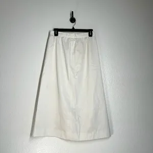 Vintage 90's Midi skirt Button Front XS White A Line Women's Retro thumbnail 3