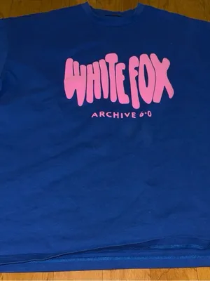 Brand New White Fox Archive 6.0 Oversized Tee in Blueberry & neon pink Size M/L thumbnail 5