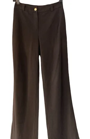 St. John Womens Brown Dress Pants with Belt Loops Sz S Retail $795 thumbnail 1