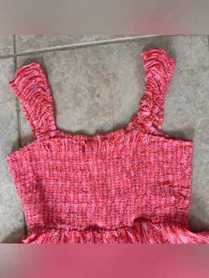 Free People Sweet Annie Mini Dress in Pink Combo Size Medium thumbnail 7