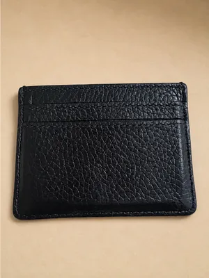 Marc Jacobs Black Pebbled Leather Card Holder Wallet Gold Logo thumbnail 2