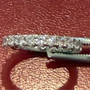 Elegant Thin Silver Color Band with Shiny Cubic Zirconia band 6 thumbnail 5
