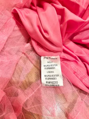 Michella vintage 1990s Barbiecore off the shoulder tulle pink/black bow dress M thumbnail 21