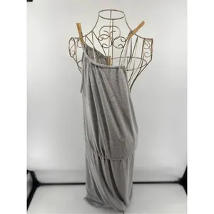 Victoria's Secret Women's Grey Sleeveless Drawstring Midi Dress Size L thumbnail 8