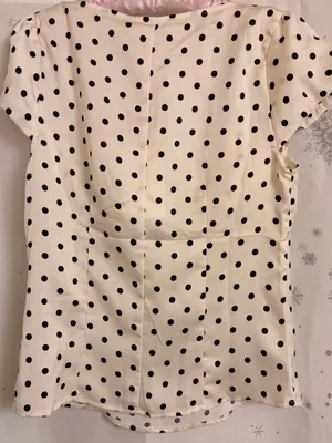 Women's polka dot short sleeve blouse thumbnail 4