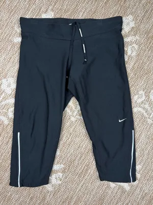Nike Black Capri Leggings with Reflective Trim thumbnail 1
