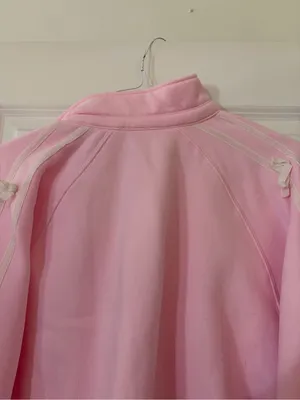 As Revival Cozy Light Pink Hooded Pullover Sweatshirt with Snap-Trim V-Neck thumbnail 6