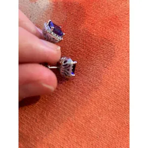 925 Sterling Silver lot e31 stud purple amazing unique thumbnail 4