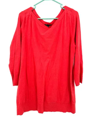 Gap size XL red boat neck sweater cotton‎ nylon blend thumbnail 1