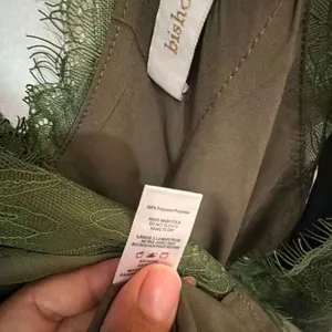 Bishop + Young Olive Green Satin Lace Trim V-Neck Camisole Tank Top 2X #1200 thumbnail 5