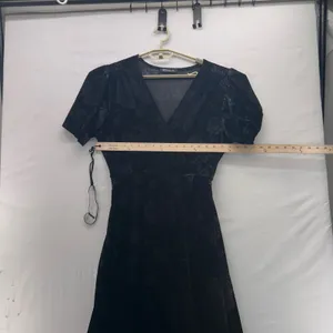 Velvet Burnout Wrap Dress‎ Black Large thumbnail 14