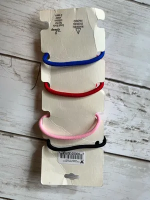 Vintage Disneyland Resort Mickey Ears Pom Hair Ties - Black, Pink, Red, Blue thumbnail 2