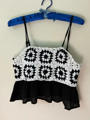 Rebellion Again Crochet Top Crop thumbnail 1