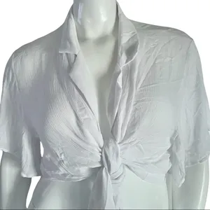 SHEIN knot detail half sleeve blouse thumbnail 6