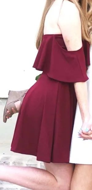 Lovely Day Red Off The Shoulder Dress thumbnail 1