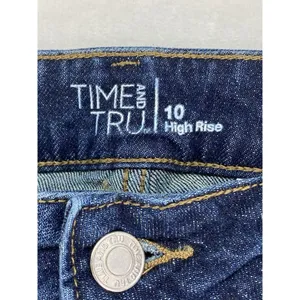 Time and Tru‎ High Rise straight leg crop Jeans Women's sz 10 shark bite Hem thumbnail 7
