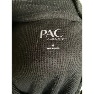 PacSun Womens Top Size M Cropped‎ Ribbed Knit V-Neck Collared Short Sleeve Black thumbnail 6