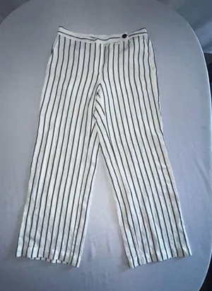 J Jill White w/Black Stripes Wide Legged Pants thumbnail 1
