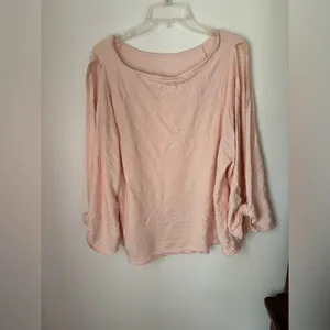 Lou & Grey Long Sleeve Cutout Arm Top Boat Neck Size XL Pink thumbnail 7