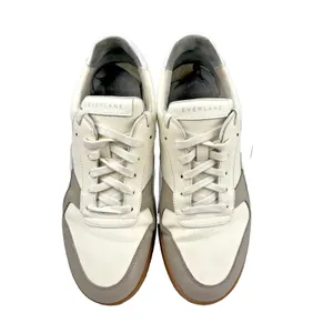 Everlane The ReLeather Tennis Shoes Size 8 Ivory Off White Taupe Leather Sneaker thumbnail 2