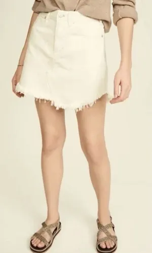 NWOT We The Free‎ Ivory Frayed Mini Skirt thumbnail 1