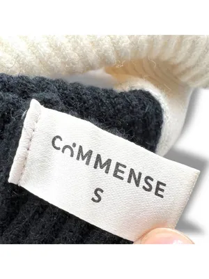 Commense Miss Paris Black White Colorblock Minimalist Knit Sweater Size Small thumbnail 8