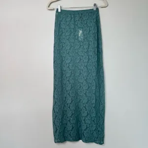 NWT Anthropologie Teal Lace Maxi Skirt Boho Size XS thumbnail 5