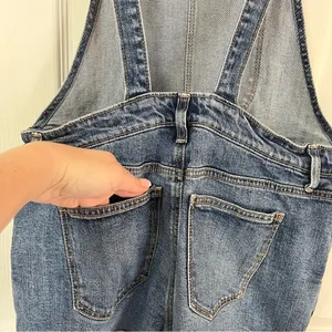 Old Navy Denim Distressed Shortalls Jean Cuffed Short Bib Overalls Size Small thumbnail 9