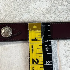 Justin Boots Leather Belt Womens 30‎ Brown Silver Concho Button Buckle Top Grain thumbnail 6