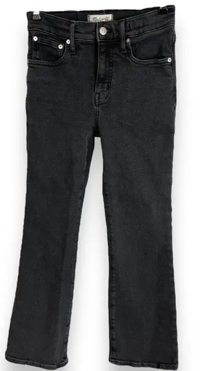 Madewell Jeans Cali Demi-Boot Bootcut Women Black Size 26 Faded‎ Black Stretch thumbnail 1
