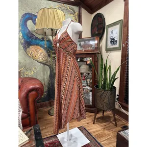 Shein Petite Small Boho Halter Handkerchief Hem Maxi Dress thumbnail 5