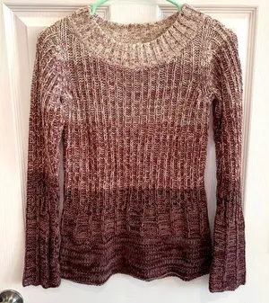 Axcess striped sweater shades‎ of brown size small thumbnail 1