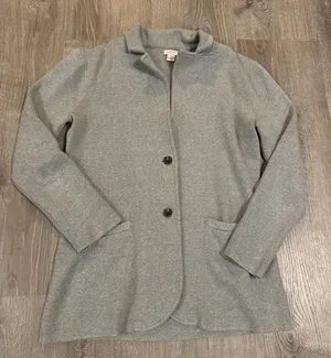 J Crew women's S gray knit sweater blazer Grey‎ Cardigan Jacket thumbnail 1