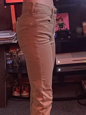 American Eagle tan high waisted skinny jeans thumbnail 5