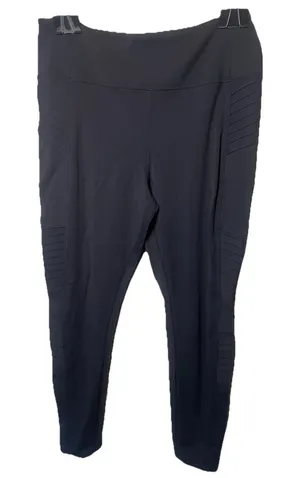 Athleta Delancey Moto Tight Pants Womens XL Black Leggings Zip Ankle Stretch thumbnail 1