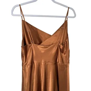 Birdy Grey Women L Rust Satin Cowl Neck Maxi Dress Bridesmaid Wedding Guest thumbnail 9
