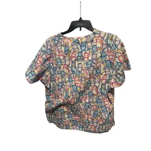 Women's Crest Scrub Top Size Medium Monkey In Skirts short sleeve Nurse Medical thumbnail 2